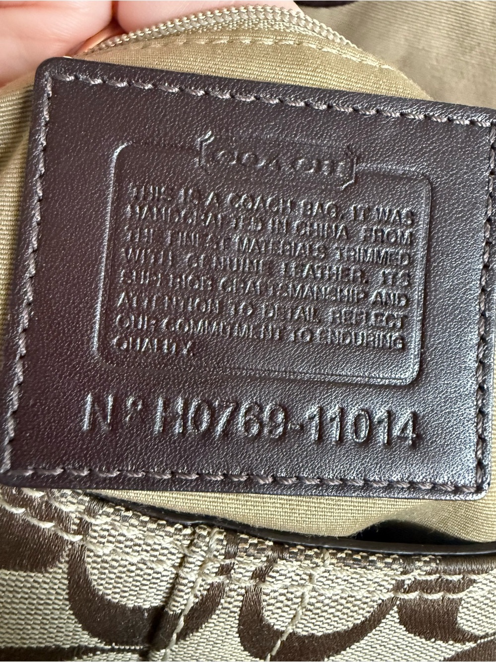 Coach Signature Braided Canvas Leather Trim Shoulder Bag - Picture 6 of 7